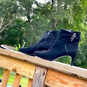 Nalani Black Faux Suede Booties by Impo Size 7.5
